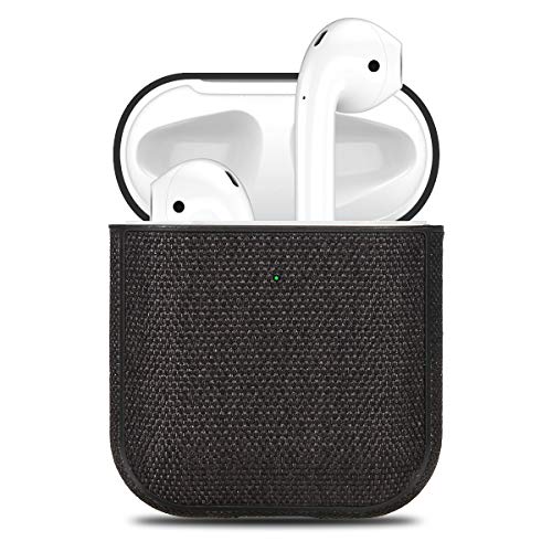 Funda Protectora AirPods 2/1 Silicona Tela Funda,Estuche de Silicona AirPods Pro con LED Frontal Visible Suave Case Resistente Anti-Polvo