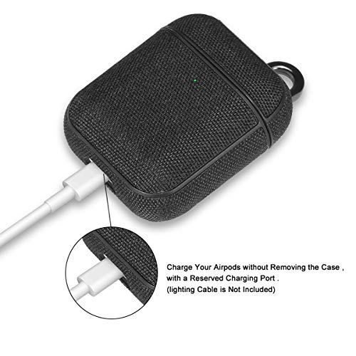 Funda Protectora AirPods 2/1 Silicona Tela Funda,Estuche de Silicona AirPods Pro con LED Frontal Visible Suave Case Resistente Anti-Polvo