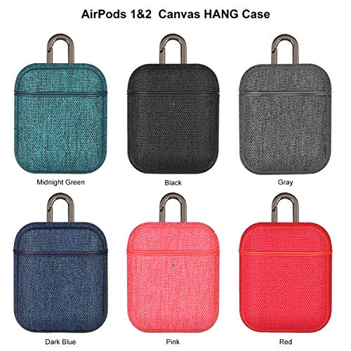 Funda Protectora AirPods 2/1 Silicona Tela Funda,Estuche de Silicona AirPods Pro con LED Frontal Visible Suave Case Resistente Anti-Polvo