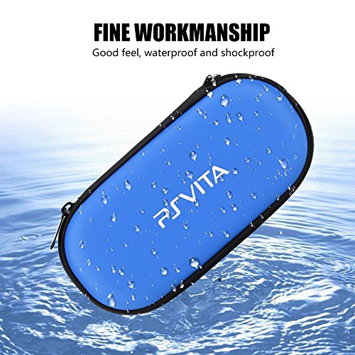 Funda Protectora Dura Funda de Transporte Bolsa de Viaje para Sony PS Vita, Bolsa de Viaje para Playstation Vita a Prueba de Golpes, Funda de Transporte Bolsa organizadora de Viaje portátil(Azul)