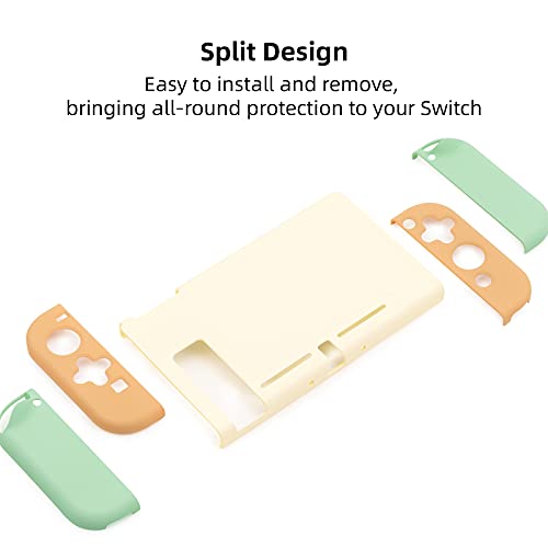 Funda Protectora GeekShare Funda Delgada para Nintendo Switch y Joy con - Absorción de Golpes y antiarañazos (marrón Verde)