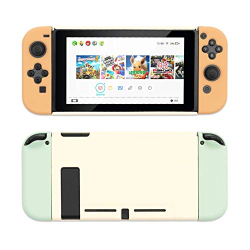 Funda Protectora GeekShare Funda Delgada para Nintendo Switch y Joy con - Absorción de Golpes y antiarañazos (marrón Verde)