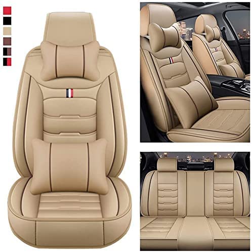 Fundas Asientos Coche Universales para Skoda Enyaq iV/Kamiq/Fabia/Octavia/Superb/Yeti, Cuero Impermeable Coche de Confort Funda Asiento, Leather Car Seat Covers Full Set, Compatible con Airbags