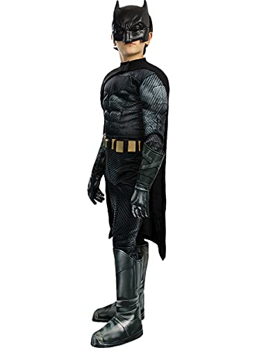 Funidelia | Disfraz de Batman Deluxe - La Liga de la Justicia Oficial para niño Talla 7-9 años ▶ Caballero Oscuro, Superhéroes, DC Comics, Hombre Murciélago - Color: Negro - Licencia: 100% Oficial