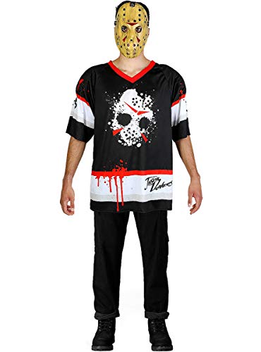 Funidelia | Disfraz de Jason Viernes 13 Hockey Oficial para Hombre Talla XXL ▶ Friday The 13th, Películas de Miedo, Terror - Color: Negro - Licencia: 100% Oficial