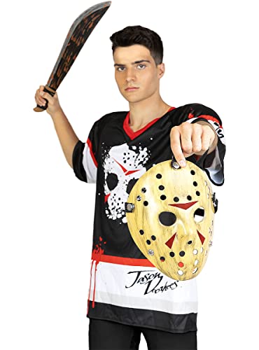 Funidelia | Disfraz de Jason Viernes 13 Hockey Oficial para Hombre Talla XXL ▶ Friday The 13th, Películas de Miedo, Terror - Color: Negro - Licencia: 100% Oficial