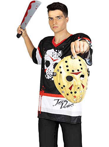 Funidelia | Disfraz de Jason Viernes 13 Hockey Oficial para Hombre Talla XXL ▶ Friday The 13th, Películas de Miedo, Terror - Color: Negro - Licencia: 100% Oficial