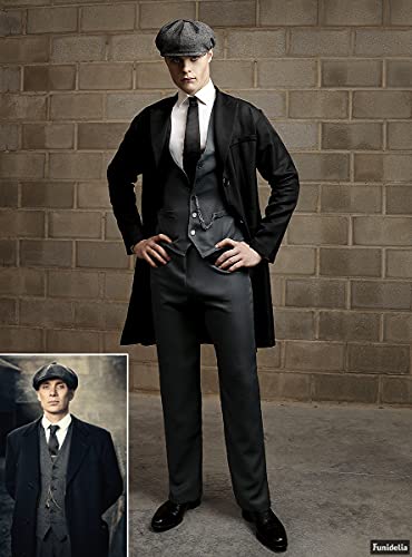Funidelia | Disfraz de Tommy Shelby - Peaky Blinders para Hombre Talla XL ▶ Años 20, Películas & Series, Gangster - Color: Negro - Divertidos Disfraces y complementos