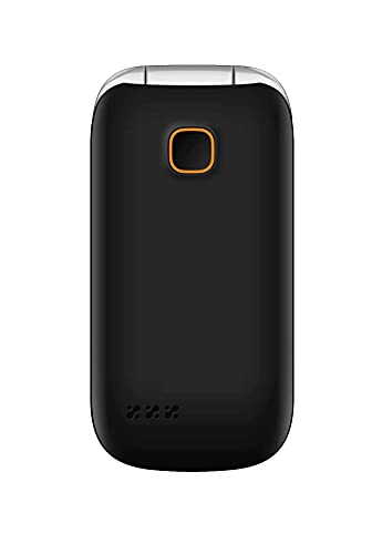 Funker C75 EASY COMFORT - Teléfono Móvil con Tapa, Fácil Uso para Personas Mayores con Botón SOS y Base Cargadora, color Negro