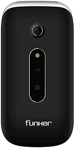 Funker C75 EASY COMFORT - Teléfono Móvil con Tapa, Fácil Uso para Personas Mayores con Botón SOS y Base Cargadora, color Negro