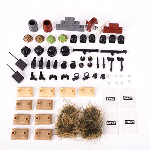 FunMate WW2 - Juego de construcción de armas militares, con tanques y torres de descuento de 151 piezas de construcción minifiguras de soldados, juego compatible con figuras de Lego Star Wars