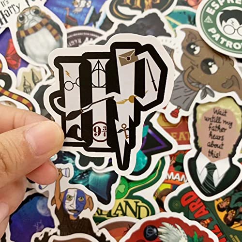 Funny Harry P-otter Hufflepuff Stickers 50 PCS Magic Movies Master Graffiti DIY Skateboard Waterproof Decals For Teens Phone Scooter Luggage Fridge Toys Kids Gift Decoration