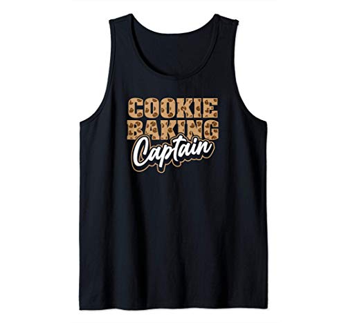 Funny Holiday Cookie Baking Captain Design Christmas Party Camiseta sin Mangas
