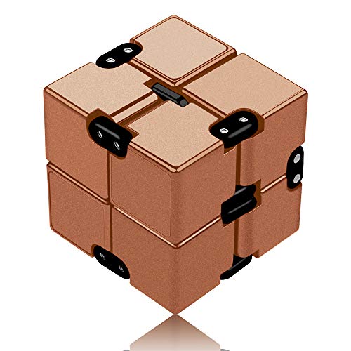 Funxim Infinity Cube Toy para Adultos y niños, versión Nueva Fidget Finger Toy Stress y Ansiedad, Killing Time Fidget Toys Infinite Cube para Office Staff (Oro)