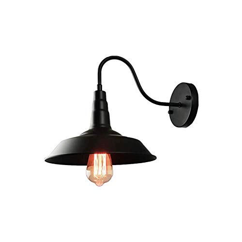 FXBFAG Aplique de Pared Negro, iluminación de Cuello de Cisne, lámpara de Pared de Granero, lámpara de Pared Industrial Vintage, lámpara de Pared, luz de Porche para Pasillo Interior de Loft, 1 paq