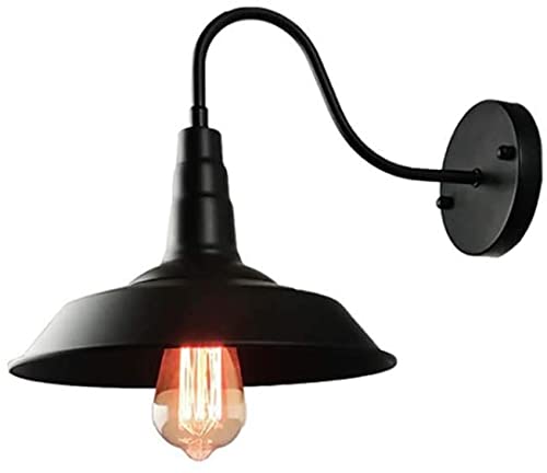 FXBFAG Aplique de Pared Negro, iluminación de Cuello de Cisne, lámpara de Pared de Granero, lámpara de Pared Industrial Vintage, lámpara de Pared, luz de Porche para Pasillo Interior de Loft, 1 paq