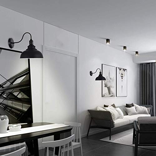 FXBFAG Aplique de Pared Negro, iluminación de Cuello de Cisne, lámpara de Pared de Granero, lámpara de Pared Industrial Vintage, lámpara de Pared, luz de Porche para Pasillo Interior de Loft, 1 paq