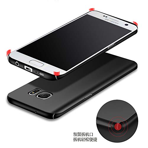 Galaxy S7 Edge Case,Heyqie[Skin Touch Feel] Ultra-Thin Metallic Texture Anti-Fingerprint/Skid/Fade PC Back Protective Phone Cover Case for Samsung Galaxy S7 Edge G9350 - Black