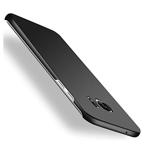 Galaxy S7 Edge Case,Heyqie[Skin Touch Feel] Ultra-Thin Metallic Texture Anti-Fingerprint/Skid/Fade PC Back Protective Phone Cover Case for Samsung Galaxy S7 Edge G9350 - Black