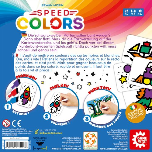 Game Factory 646193 Speed Colors - Juego para Colorear, Juego Infantil, a Partir de 5 años