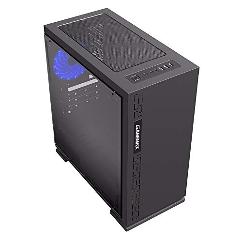 Game Max Expedition-BLK - Caja de Ordenador de sobremesa, Color Negro