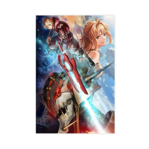 Game Xenoblade Crónicas 1 póster de lienzo para pared de 30 x 45 cm, estilo unframe-1