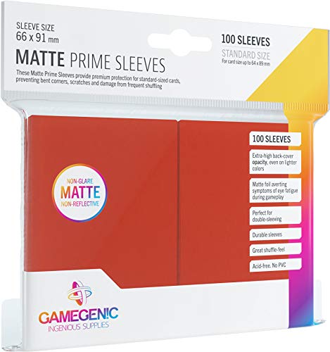 GAMEGEN!C- Pack Matte Prime Sleeves Red (100), Color (GGS10027ML)