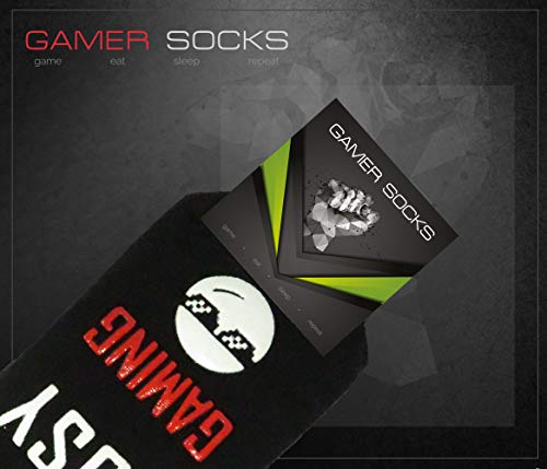GAMER - Regalos para los jugadores con estilo No molestar estoy juego calcetines I único Stocking Stuffer regalos I novedad calcetines de juego, Red Dnd, talla única