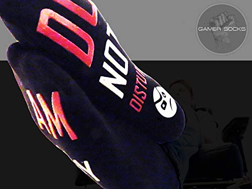 GAMER - Regalos para los jugadores con estilo No molestar estoy juego calcetines I único Stocking Stuffer regalos I novedad calcetines de juego, Red Dnd, talla única