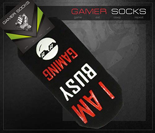 GAMER - Regalos para los jugadores con estilo No molestar estoy juego calcetines I único Stocking Stuffer regalos I novedad calcetines de juego, Red Dnd, talla única