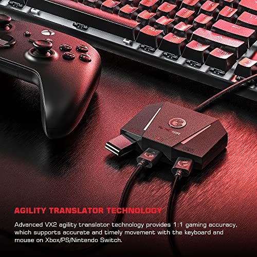 GameSir VX2 AimBox Adaptador de Teclado y Mouse, Convertidor de Conexión por Cable con Conector de Estudio de 3,5 mm, Compatible con Switch, Xbox Series X, Xbox One, PS4, PS5