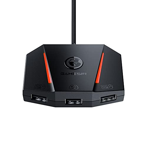 GameSir VX2 AimBox Adaptador de Teclado y Mouse, Convertidor de Conexión por Cable con Conector de Estudio de 3,5 mm, Compatible con Switch, Xbox Series X, Xbox One, PS4, PS5