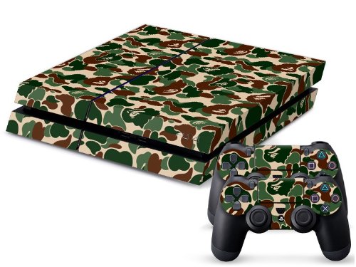 Gaminger Playstation 4 - Kit de Skins (Fundas Adhesivas) para Consola + 2 mandos de Control – Camouflage
