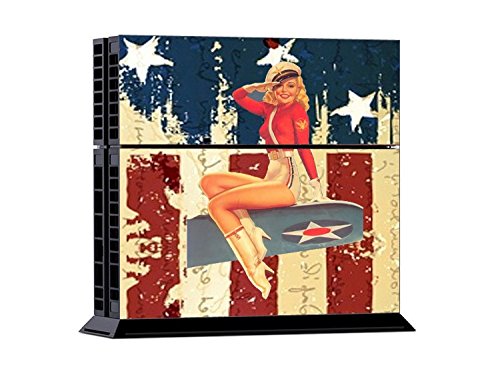Gaminger Playstation 4 - Kit de Skins (Fundas Adhesivas) para Consola + 2 mandos de Control – US Bomber