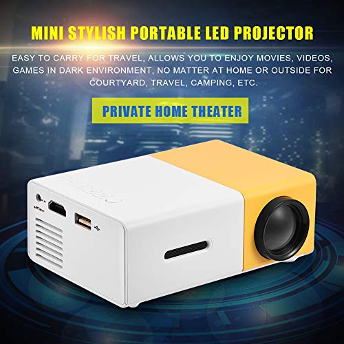 Garsent Proyector LED, 1080P Mini Proyector de Video portátil con PC Portátil USB/TF/AV/HDMI Entrada 1500lm Home Cinema Projector Speake Incorporado para TV Xbox PC.(Orange)
