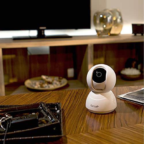 Garza ® Smarthome - Cámara de Vigilancia Interior inteligente Wifi 360°, 720P HD, Visión Nocturna, Detección De Movimiento, Audio Bidireccional, Control remoto a través de app.