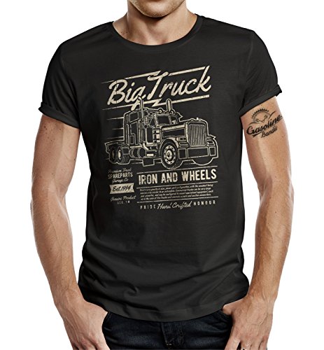 Gasoline Bandit Camiseta original con diseño de camión Big Truck – El regalo para el conductor activo de camiones Negro XXL