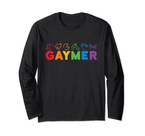 Gaymer Gay Videojuegos Orgullo Rainbow Lesbianas LGBTQ Gamer Manga Larga