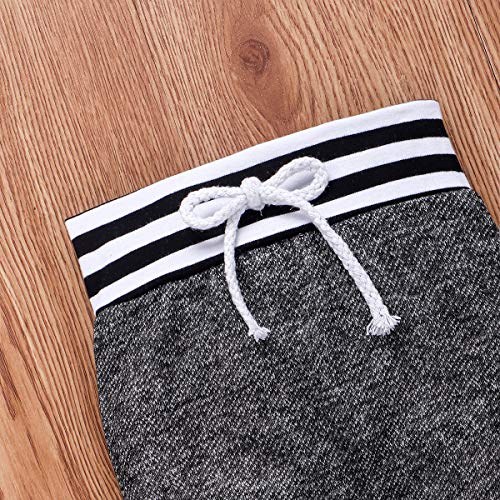 Geagodelia - Conjunto de ropa para recién nacido, 3 piezas, diseño de letra estampada + pantalón + sombrero, blanco, 3-6 meses