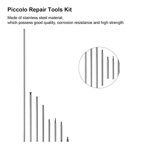 Gedourain Juego de repuestos de Piccolo, Material de Metal calificado Juego de Herramientas de reparación de Piccolo para Mantenimiento de Piccolo y reemplazo de daños