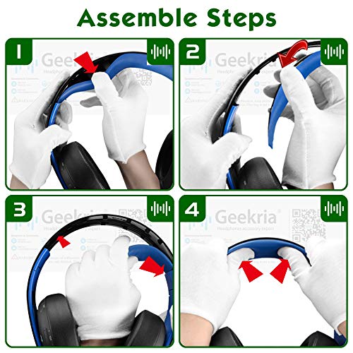 Geekria - Almohadilla de diadema de piel de proteína para Playstation Gold Wireless Stereo Headset PS3 PS4 Playstation 4 CECHYA-0083 para diadema/almohadilla de repuesto (azul)