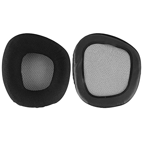 Geekria Almohadillas de repuesto de tela de malla para Corsair VOID PRO, Void Pro RGB, Void Pro RGB SE, Void Elite, almohadillas para auriculares, almohadillas para los oídos (negro/gris)
