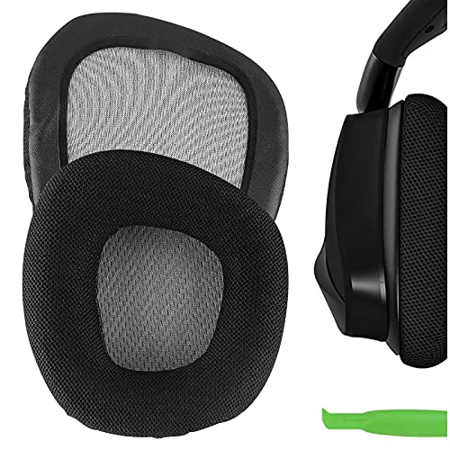 Geekria Almohadillas de repuesto de tela de malla para Corsair VOID PRO, Void Pro RGB, Void Pro RGB SE, Void Elite, almohadillas para auriculares, almohadillas para los oídos (negro/gris)