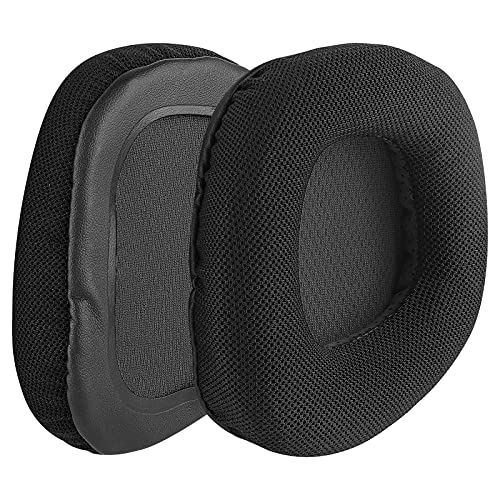 Geekria Almohadillas de repuesto de tela de malla para Corsair VOID PRO, Void, Void Pro RGB, Void Pro RGB SE, Void Elite almohadillas para auriculares, almohadillas para los oídos (negro)