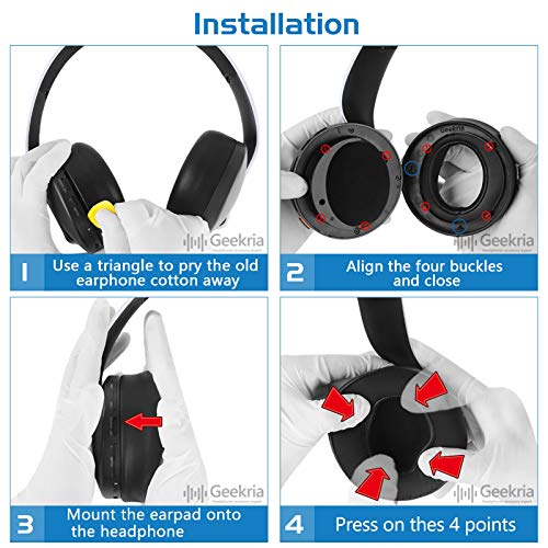 Geekria Comfort Hybrid Velour Almohadillas de repuesto para Sony PlayStation 5 PULSE 3D PS5 Auriculares inalámbricos Auriculares, almohadillas para auriculares (Negro)