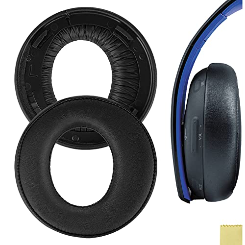 Geekria Earpad for Playstation Gold Wireless Stereo Headset/Sony PS4 / PS3 / PSV Gold Wireless Headphone Replacement Ear Pad/Cushion/Ear Cups/Ear Cover/Earpads Repair Parts (Black)