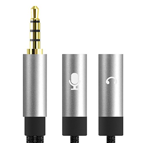 Geekria Headset Adapter Y Splitter 3.5mm Jack Cable for PS4, Xbox One Controller, Playstation VR, Tablet, Notebook, Mobile Phone and Gaming Headsets (1 x 3.5mm Male to 2 x 3.5mm Female)