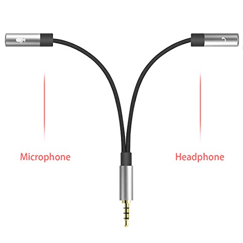 Geekria Headset Adapter Y Splitter 3.5mm Jack Cable for PS4, Xbox One Controller, Playstation VR, Tablet, Notebook, Mobile Phone and Gaming Headsets (1 x 3.5mm Male to 2 x 3.5mm Female)