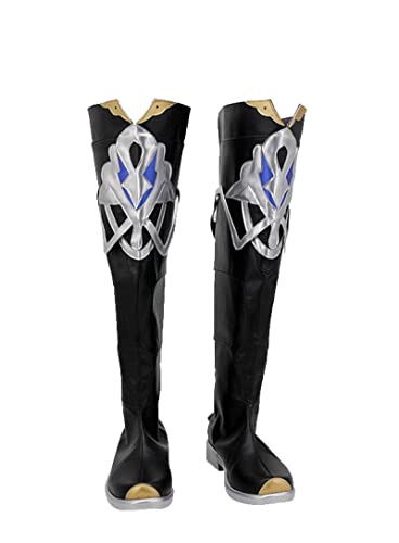 Genshin Impact Albedo Black Shoes Cosplay Long Boots Leather Custom Hand Made For Girl Boy 36 FemaleAlbedo