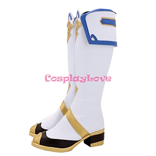 Genshin Impact Sucrose White Cosplay Shoes Long Boots Leather Custom Hand Made For Girl Boy 40 MaleSucrose